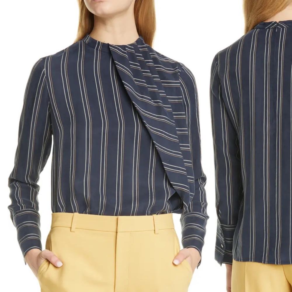 NEW Club Monaco Asymmetrical Pleat Top